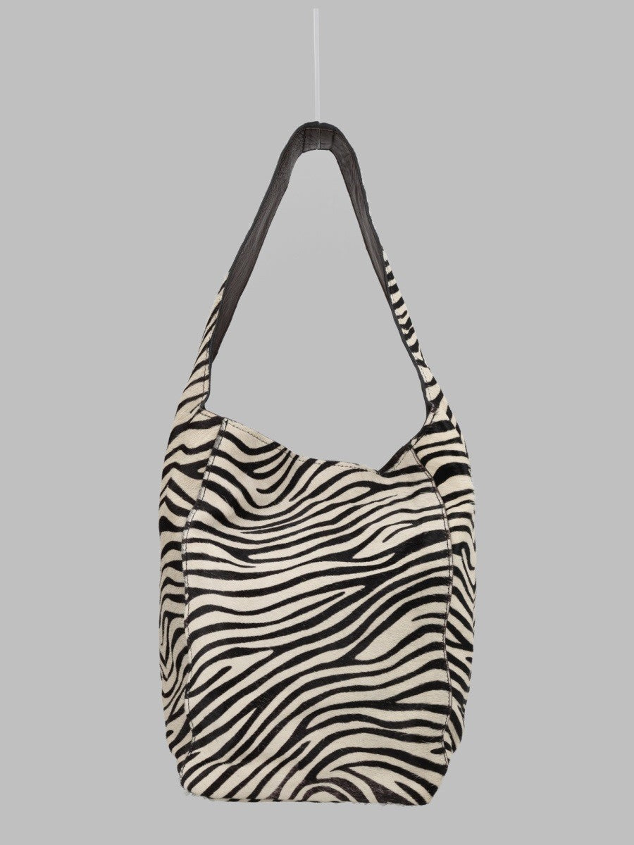 Borsa Bucket in Pelle Effetto Cavallino