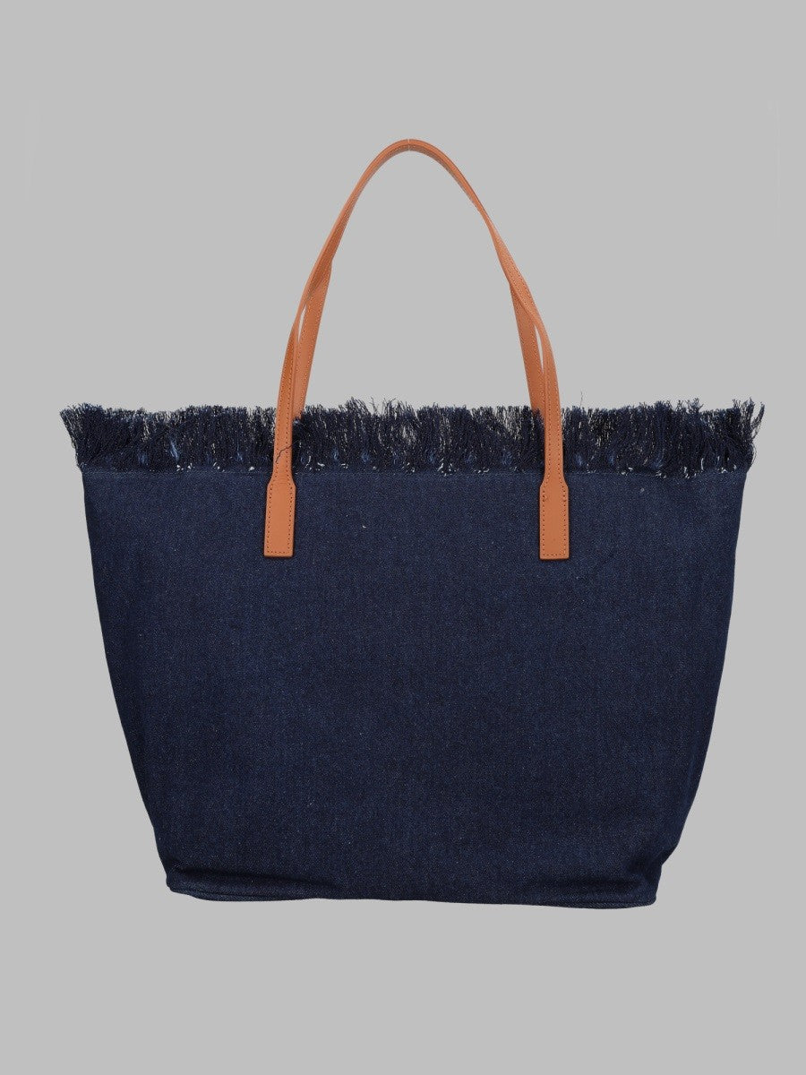 BORSA "CITY" IN DENIM CON FRANGE 2
