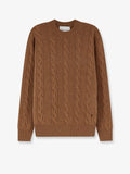 Braided knit wool sweater