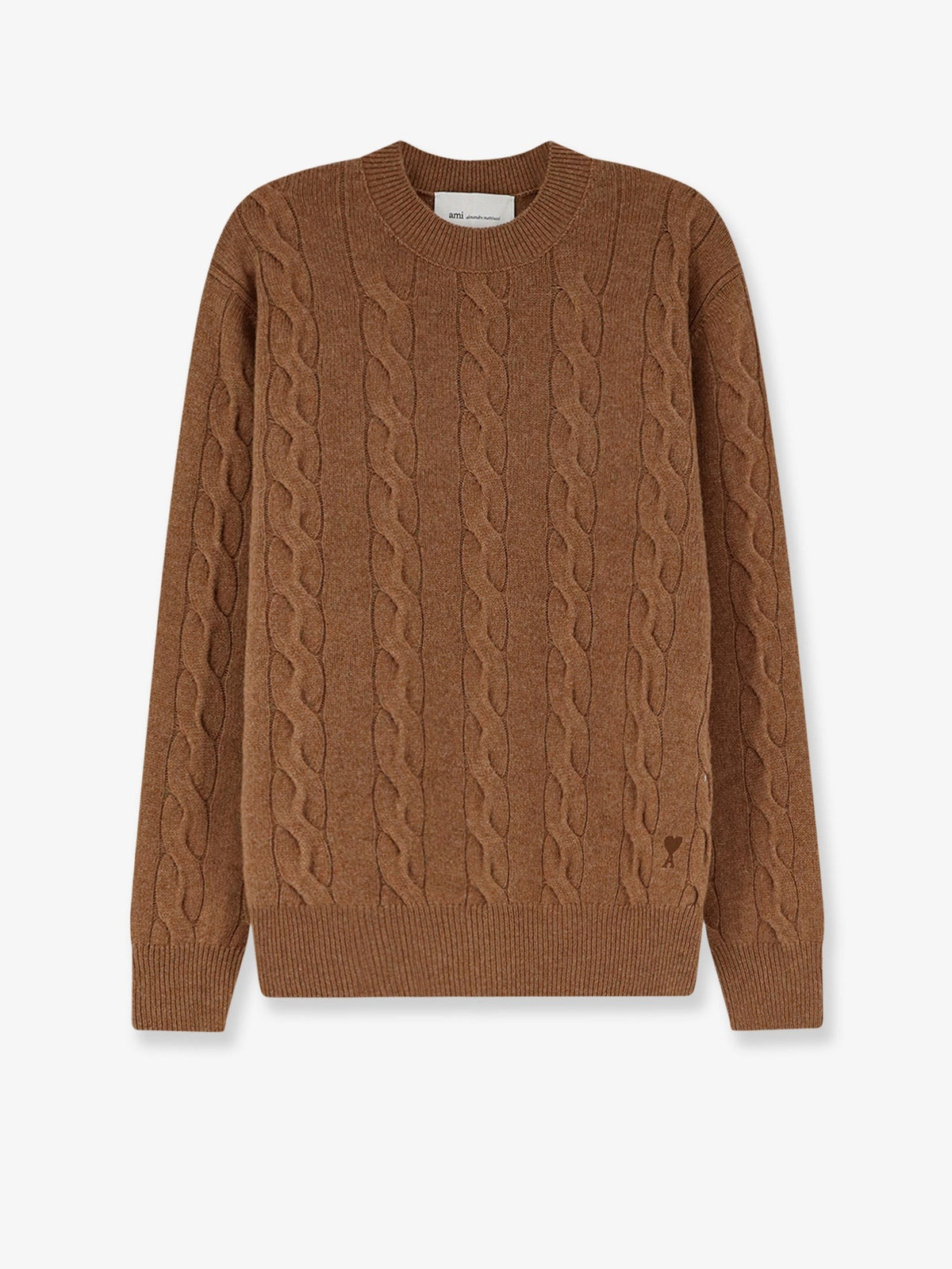 Braided knit wool sweater