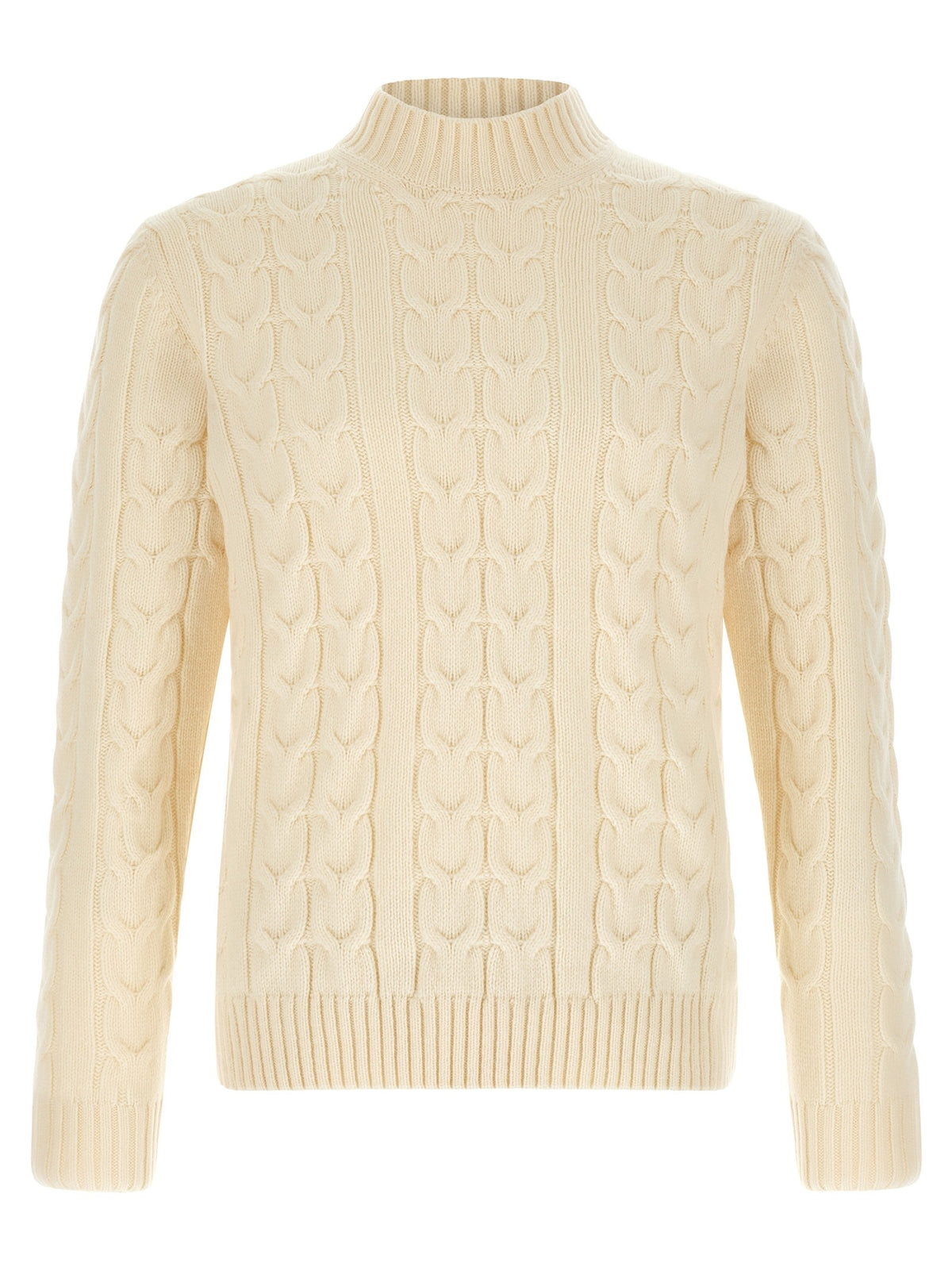 Braided turtleneck sweater