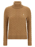 Braided turtleneck sweater