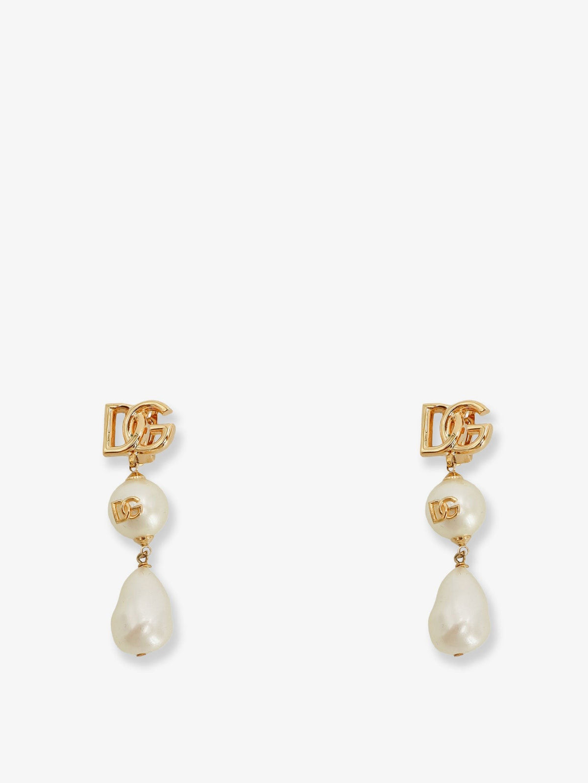 Brass earrings with DG logo
