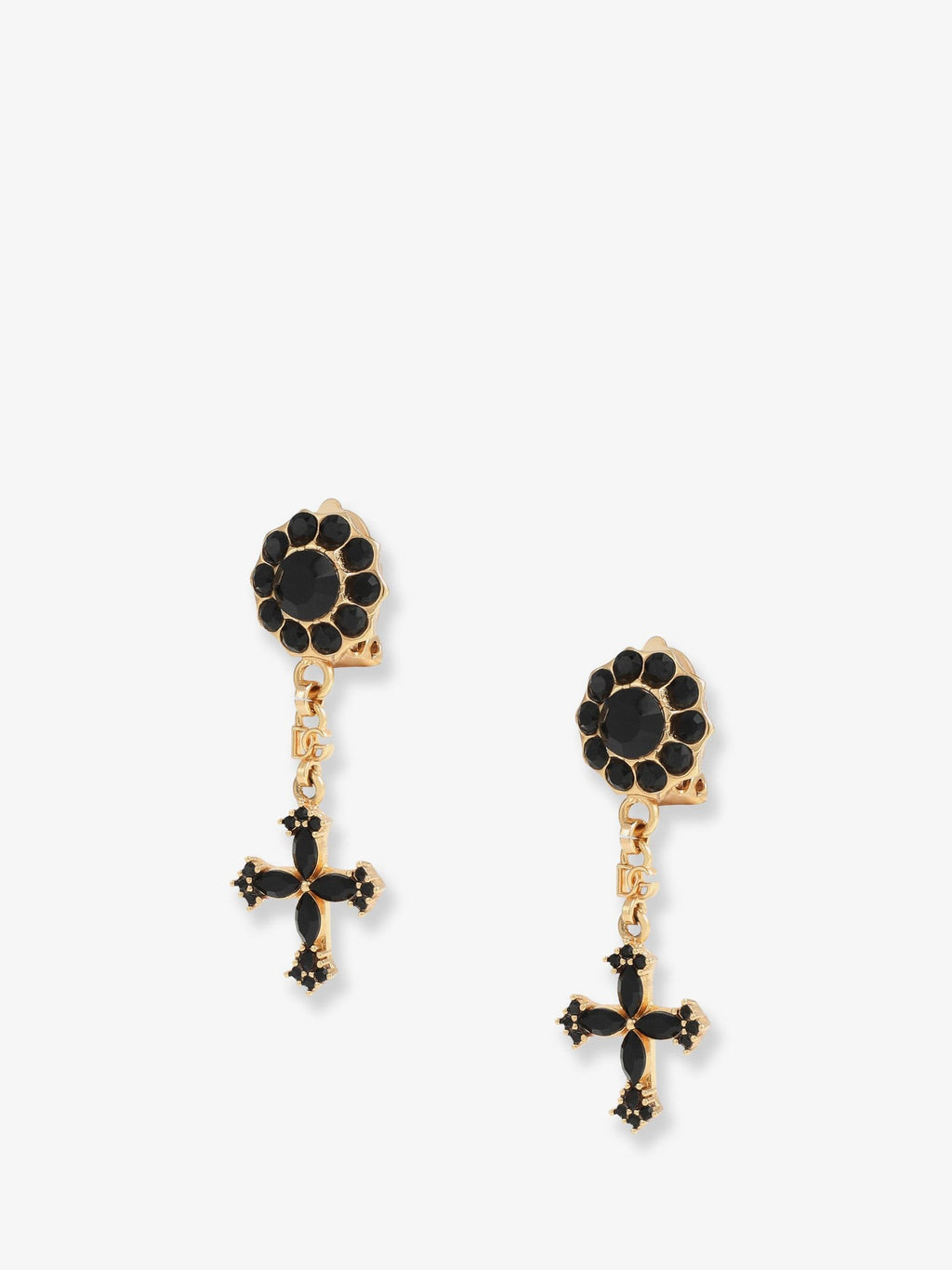 Brass earrings with rhinestones 2