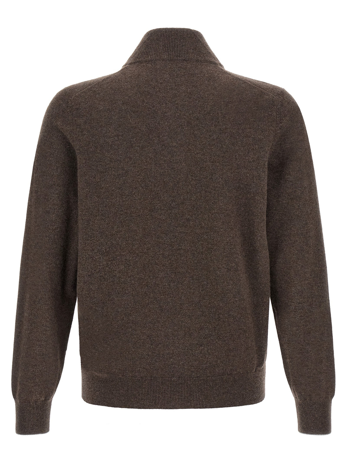 Brown half-zip sweater 2
