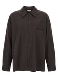 Brown wool gabardine overshirt