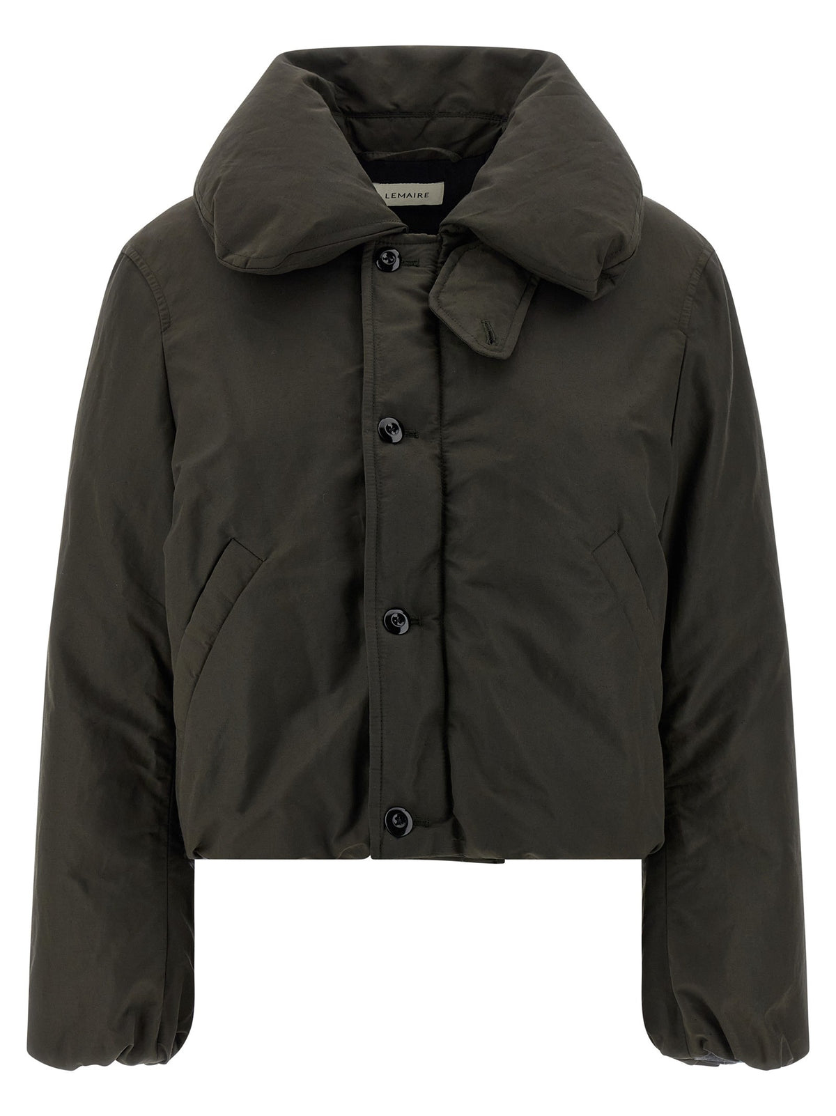 Bubble collar cropped down jacket
