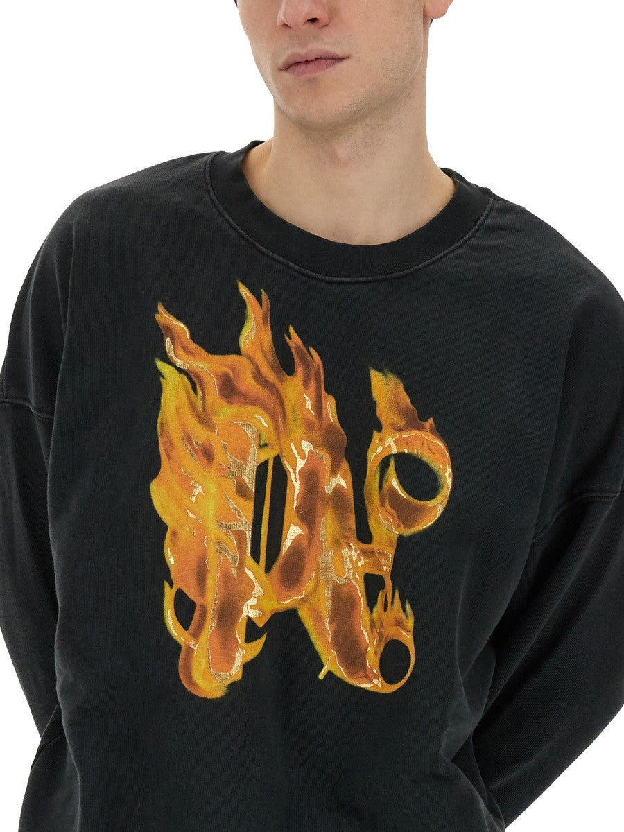 "BURNING MONOGRAM" PRINT SWEATSHIRT 4