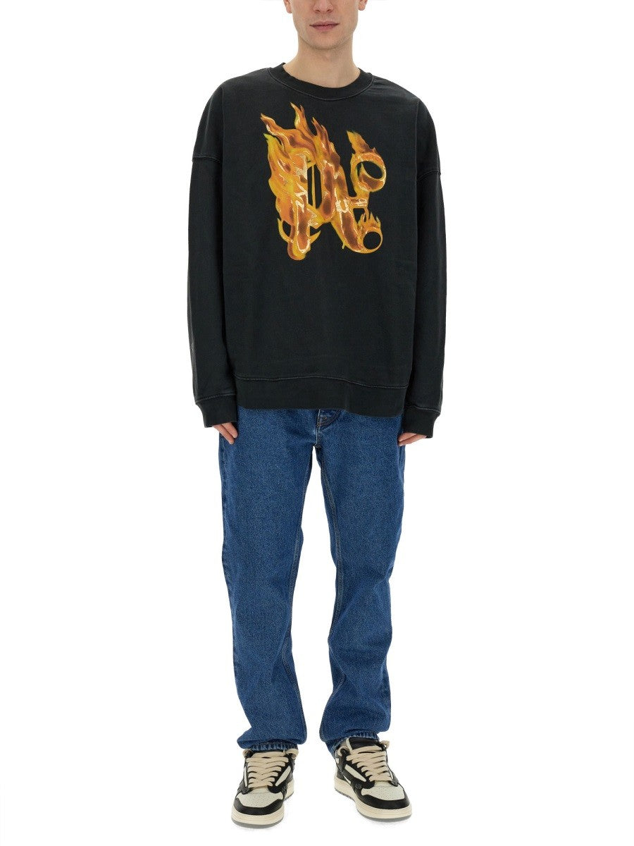 "BURNING MONOGRAM" PRINT SWEATSHIRT 2
