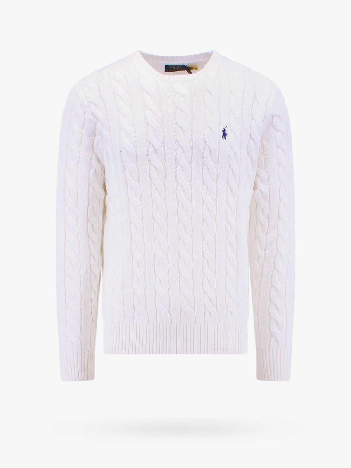 Cable knit sweater with iconic embroidery
