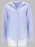 CAMICIA A RIGHE CON RICAMO