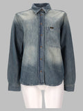 CAMICIA "ANNE" IN DENIM CON FINITURA VINTAGE