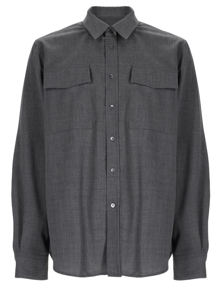 Camicia Classic Fit In Lana