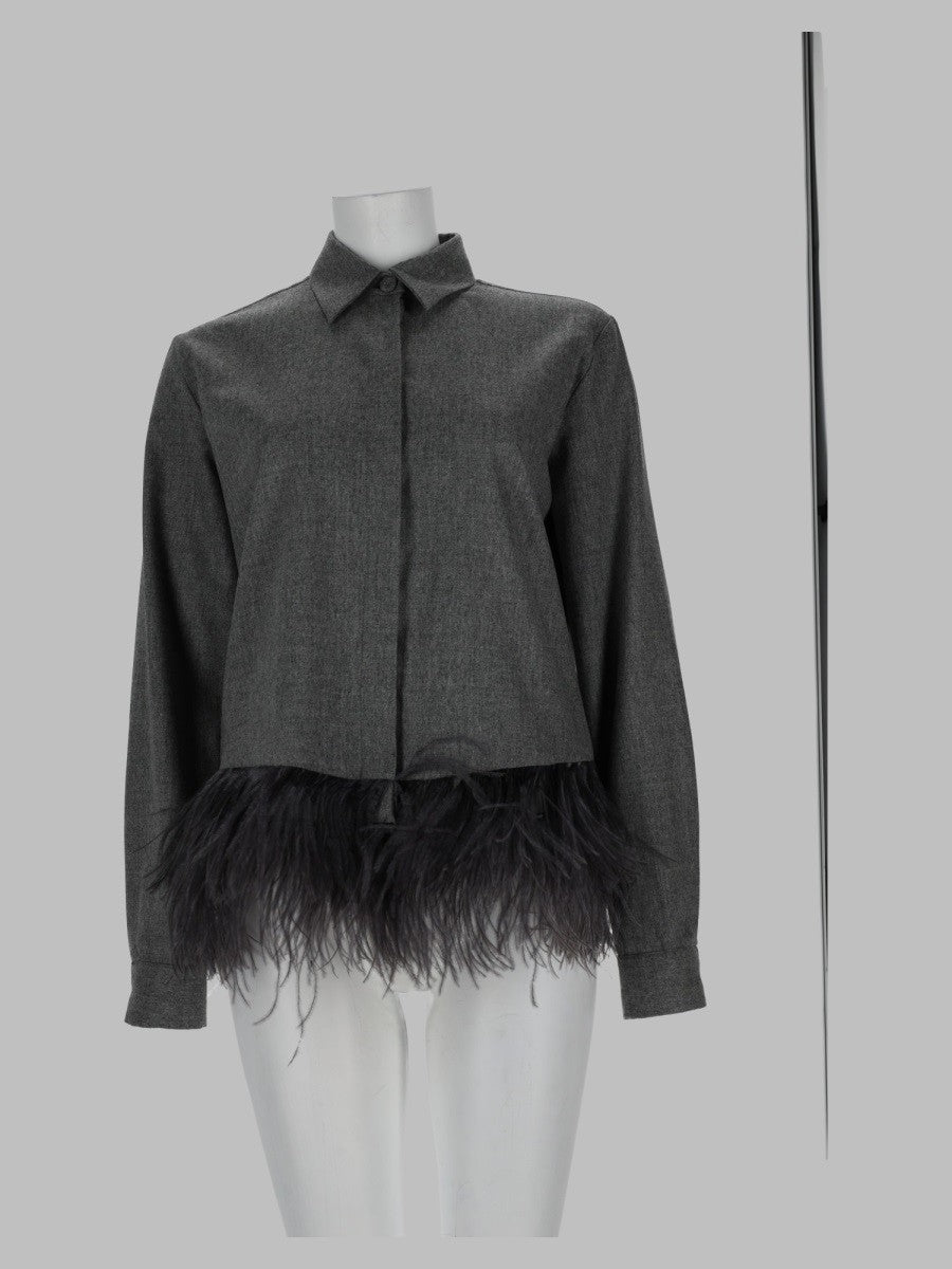Camicia con Dettaglio in Piume