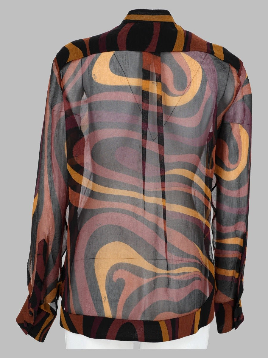 Camicia in Creponne Con Stampa "Marmo" 2