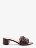 Cannage sandal with lambskin heel