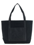 Canvas and large leather shopping bag