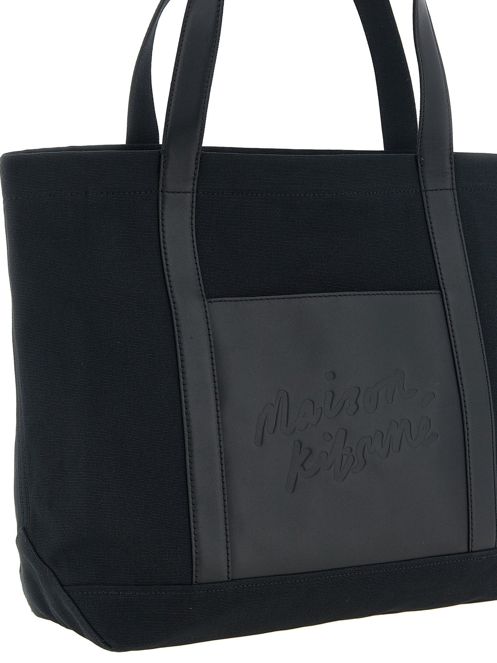 Canvas and large leather shopping bag 3