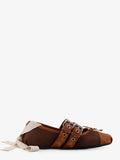 Canvas and leather blend ballerinas