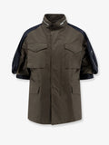 Canvas jacket with nylon sleeves