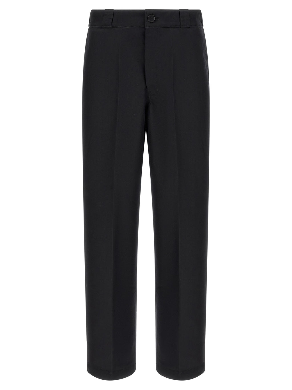 Canvas pants with pleat