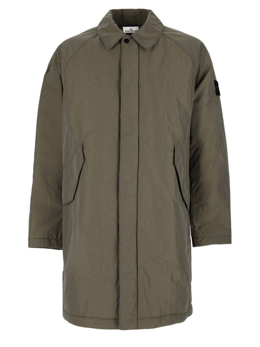 Cappotto Lungo In Micro Twill