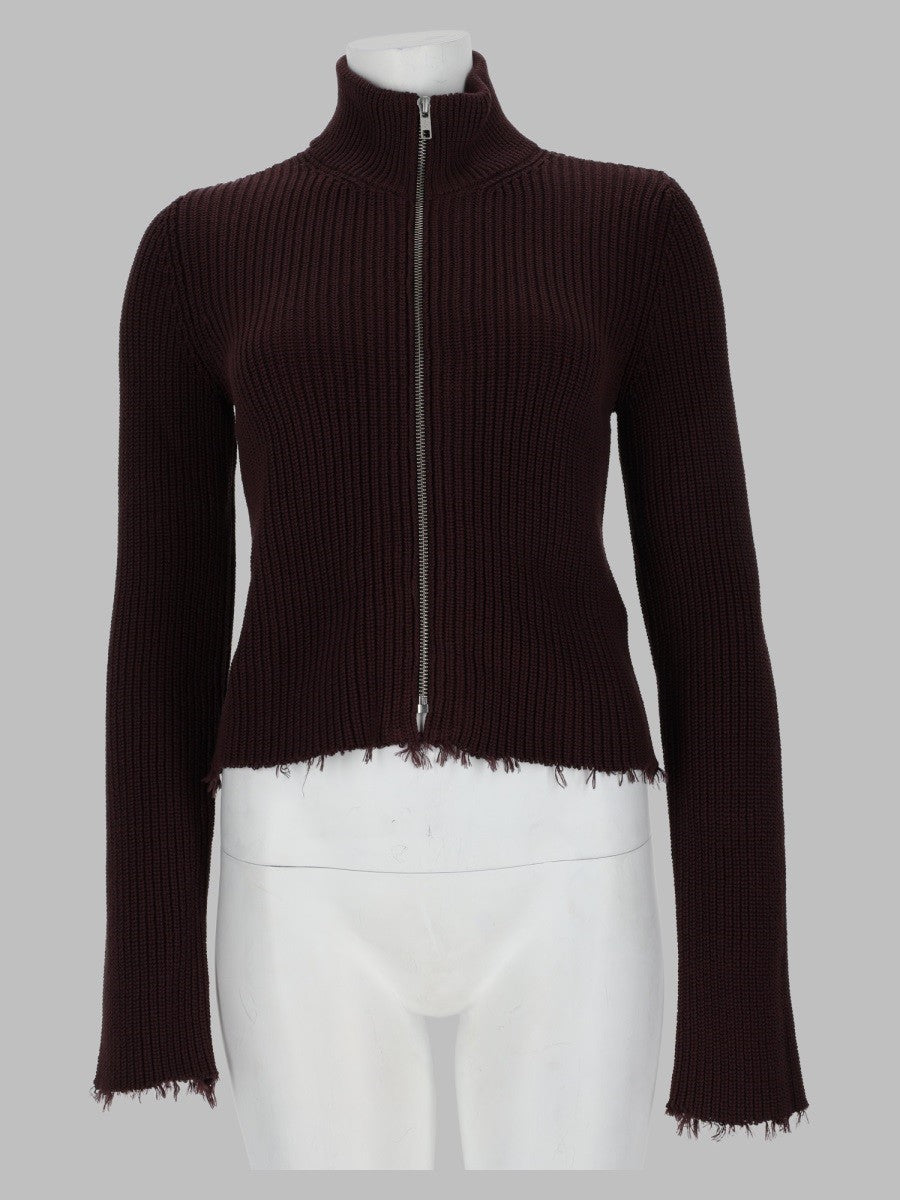 cardigan a coste con zip