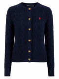 CARDIGAN A TRECCE CON LOGO