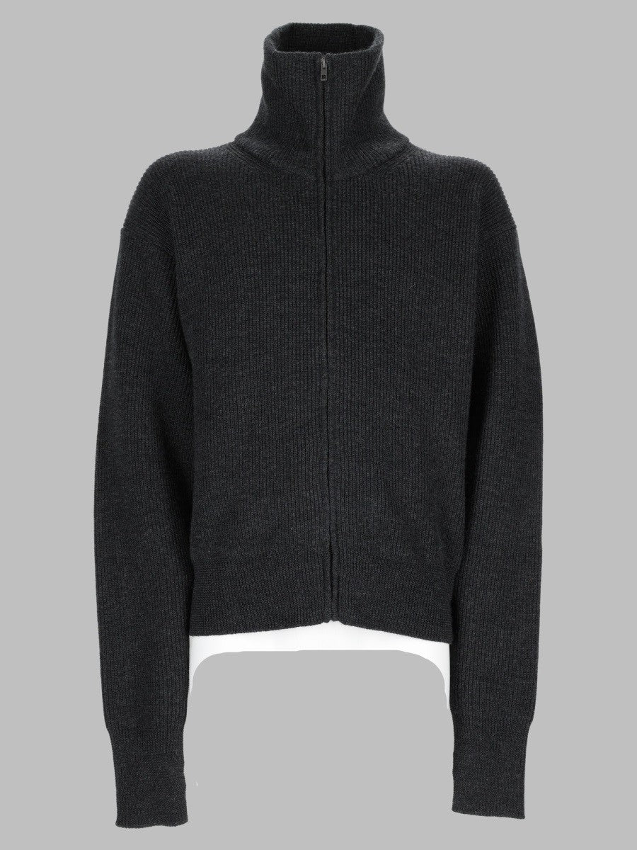 Cardigan In Lana Con Zip