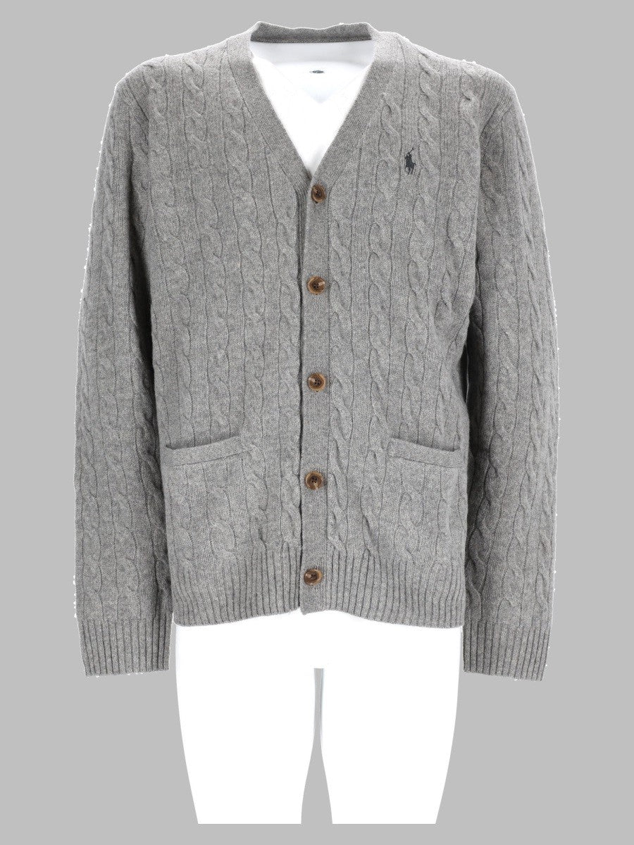 Cardigan In Lana E Cashmere A Trecce