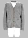 Cardigan In Lana E Cashmere A Trecce