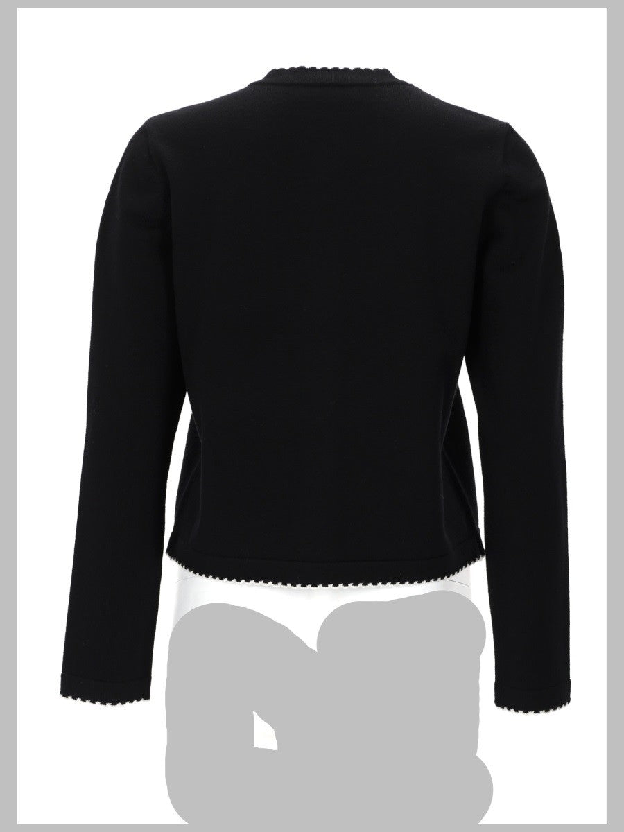 CARDIGAN "KENDRA" IN LANA CON BORDI SMERLATI 2