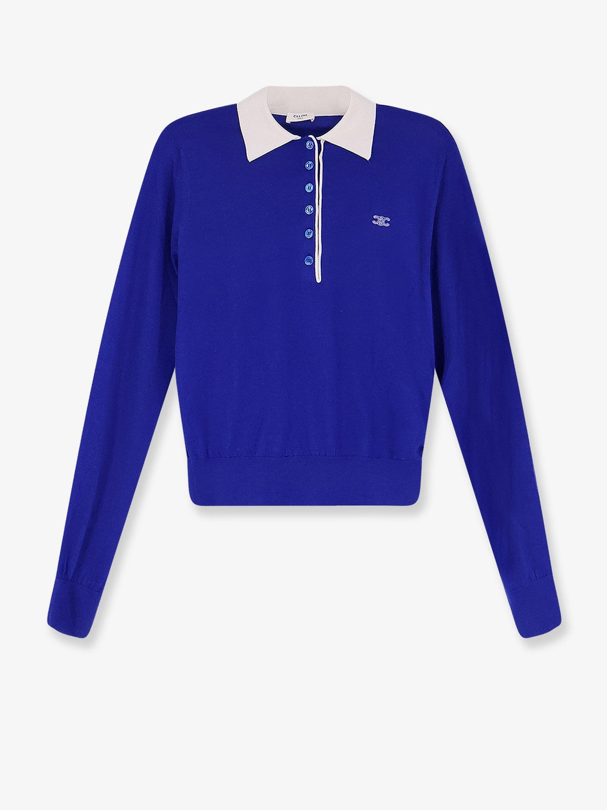 Cashmere and silk polo shirt with logo embroidery on the front