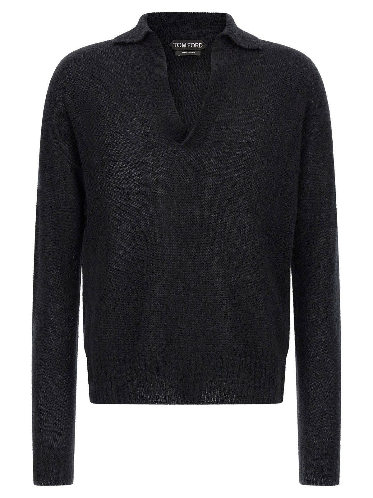 Cashmere and silk polo shirt
