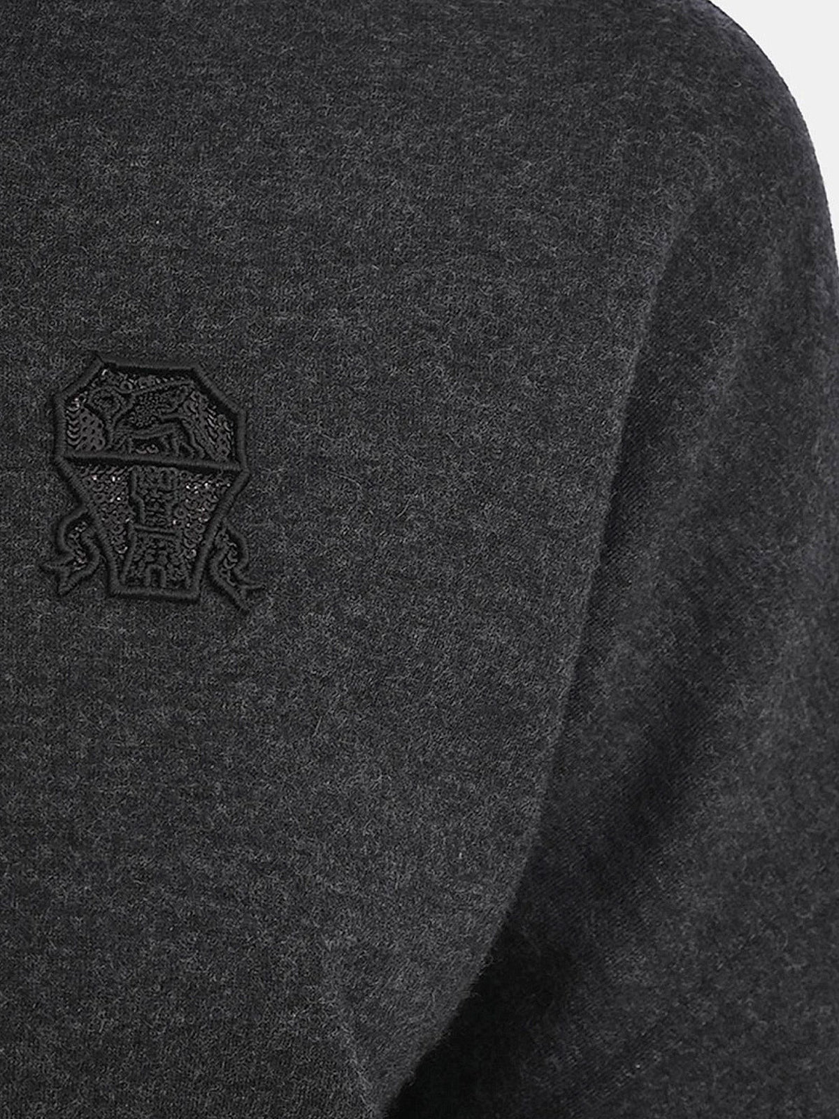 Cashmere interlock bomber jacket with logo 3
