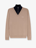 Cashmere sweater with logo inlay