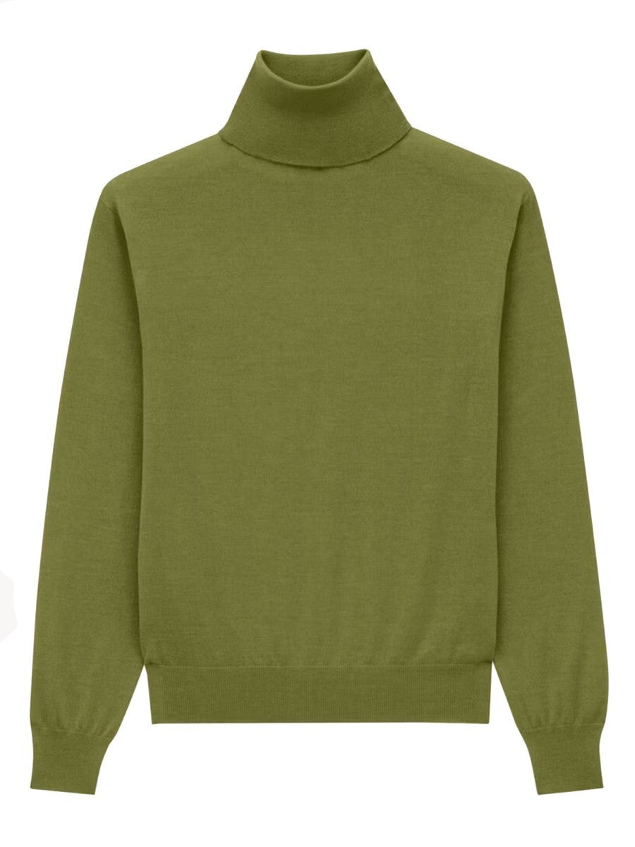 CASHMERE, WOOL AND SILK TURTLENECK PULLOVER