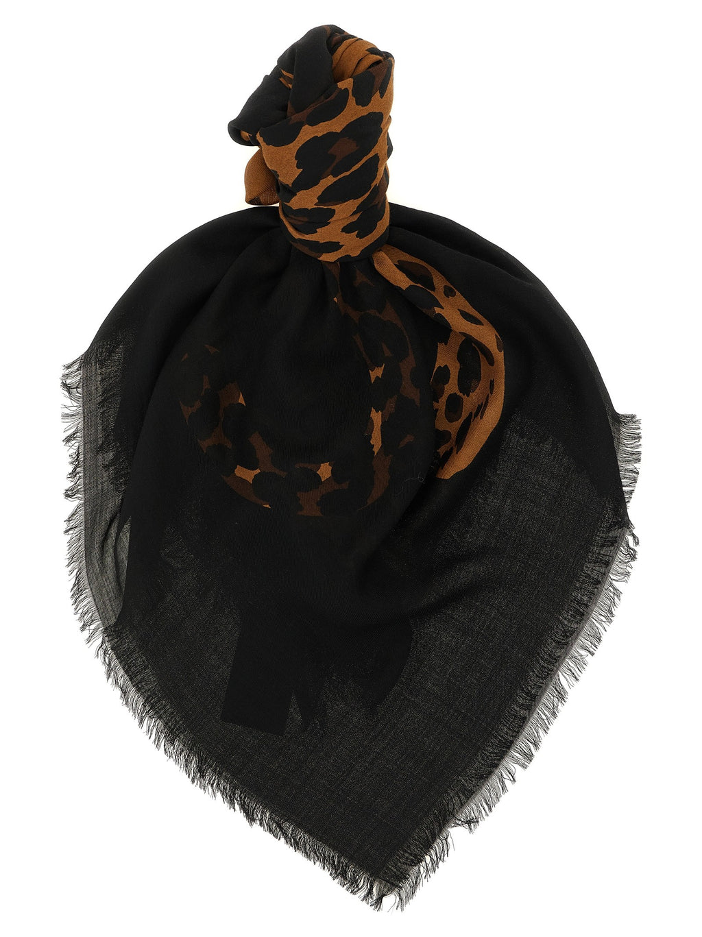 'Cassandre' scarf with leopard pattern