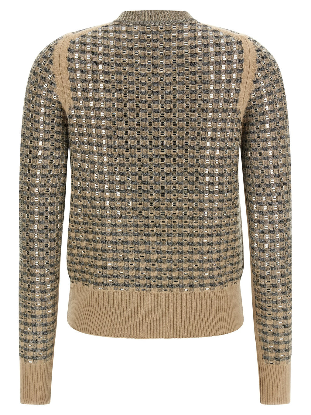 Check cardigan with crystals 2