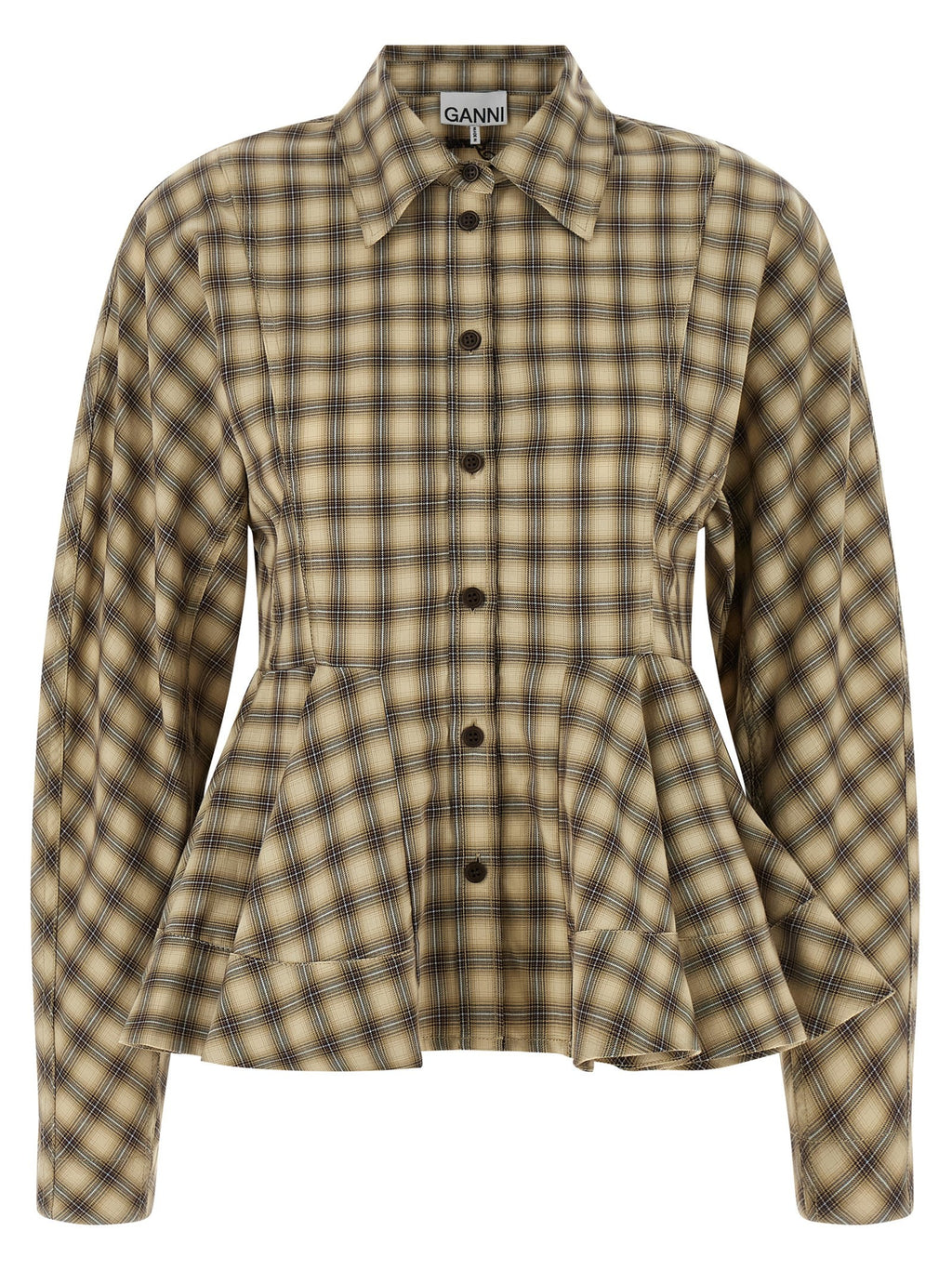 'Check Flannel Peplum' shirt