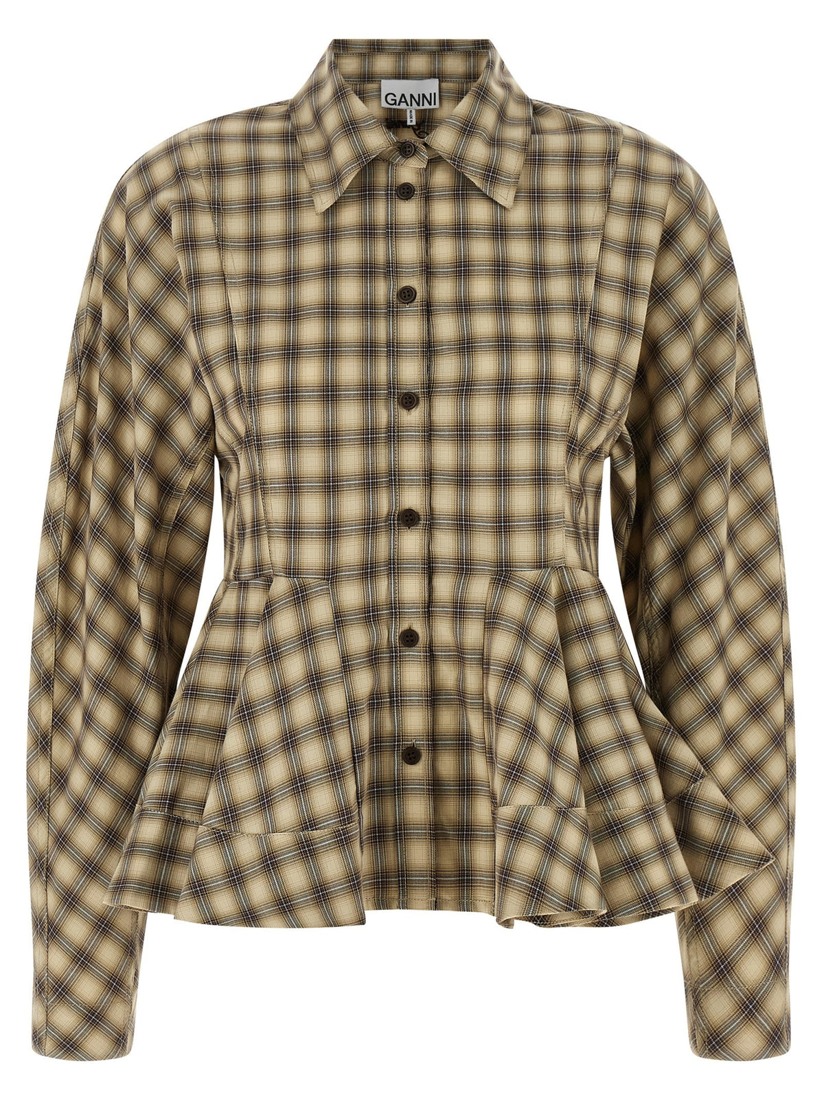 'Check Flannel Peplum' shirt