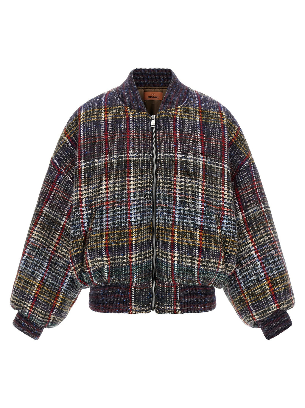 Check pattern bomber jacket