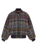 Check pattern bomber jacket
