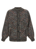 Chevron knit bomber jacket