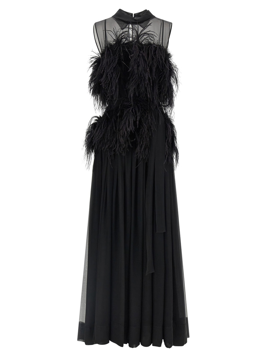 Chiffon and feather dress