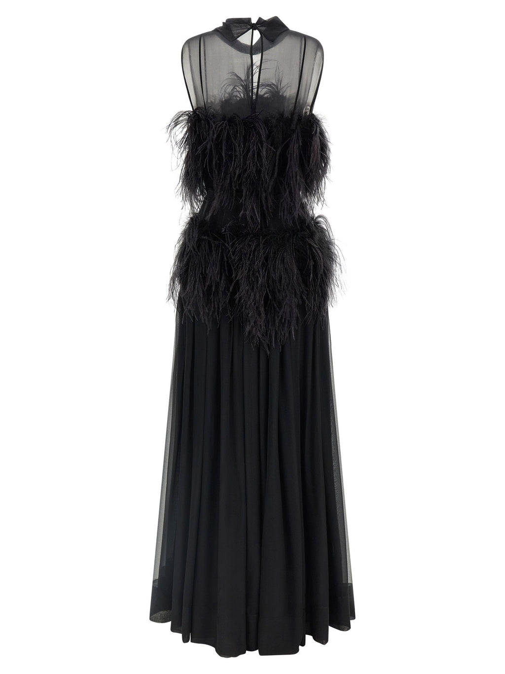 Chiffon and feather dress 2