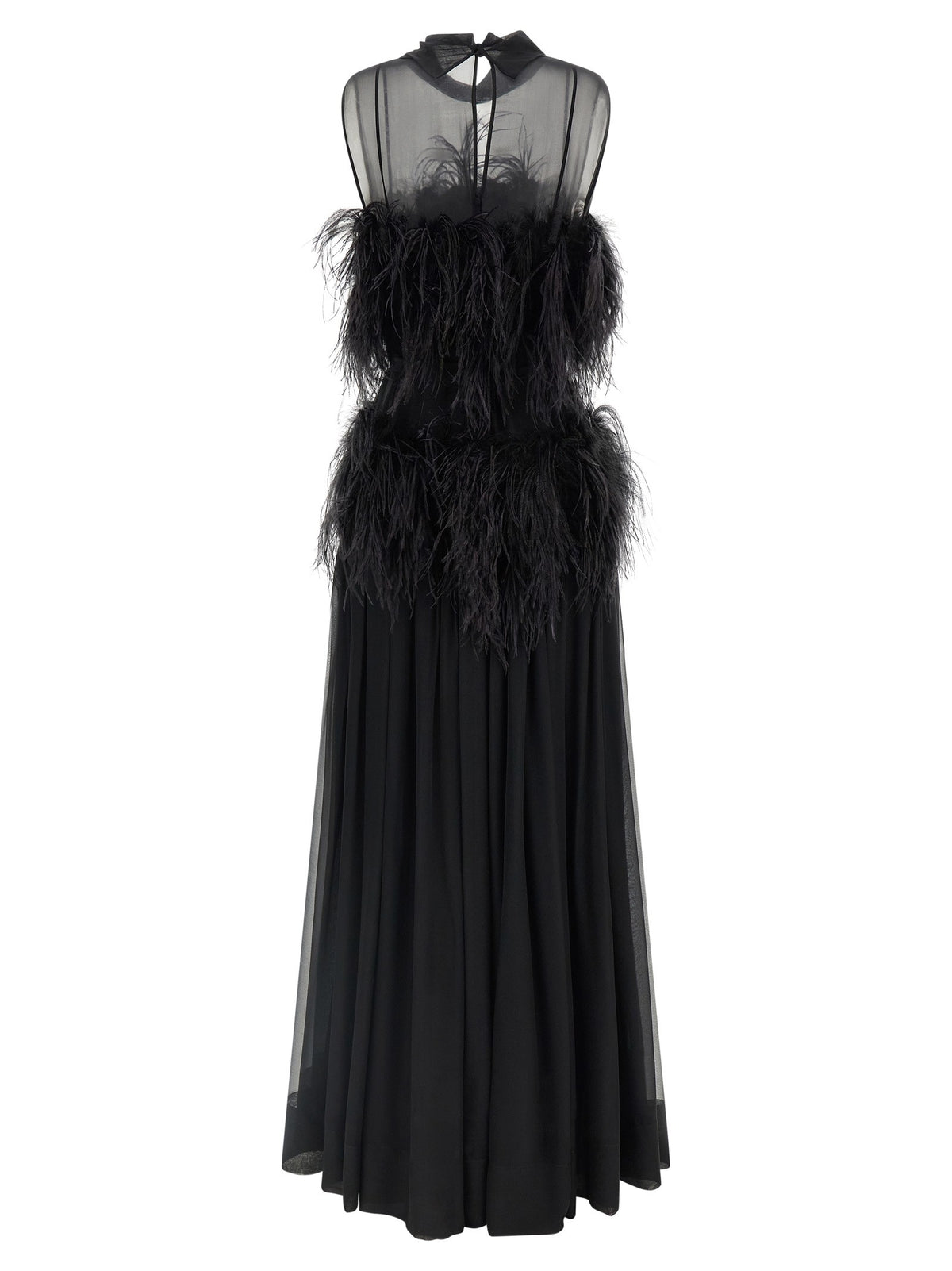 Chiffon and feather dress 2