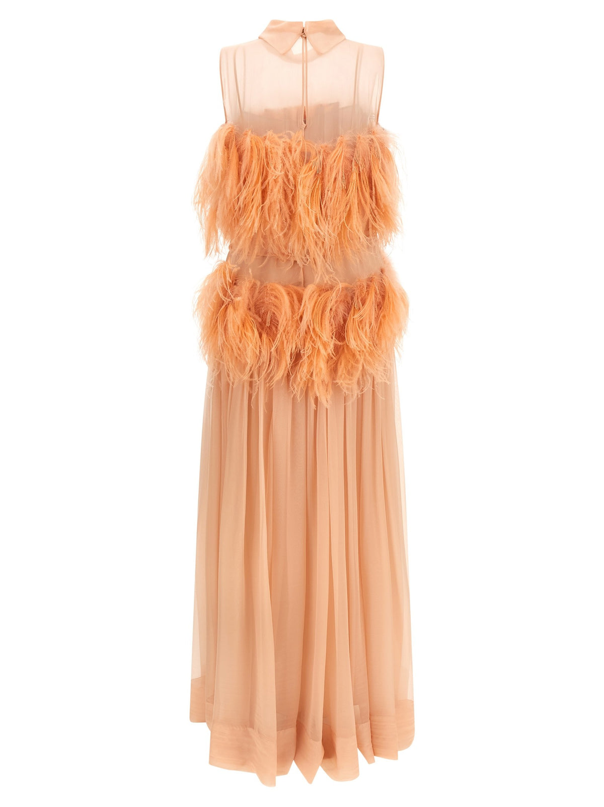 Chiffon and feather dress 2