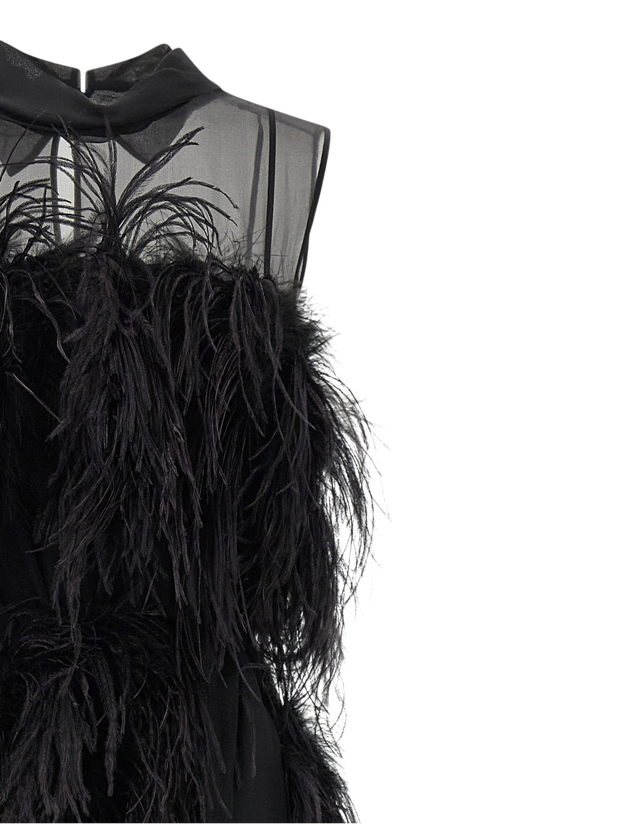 Chiffon and feather dress 3