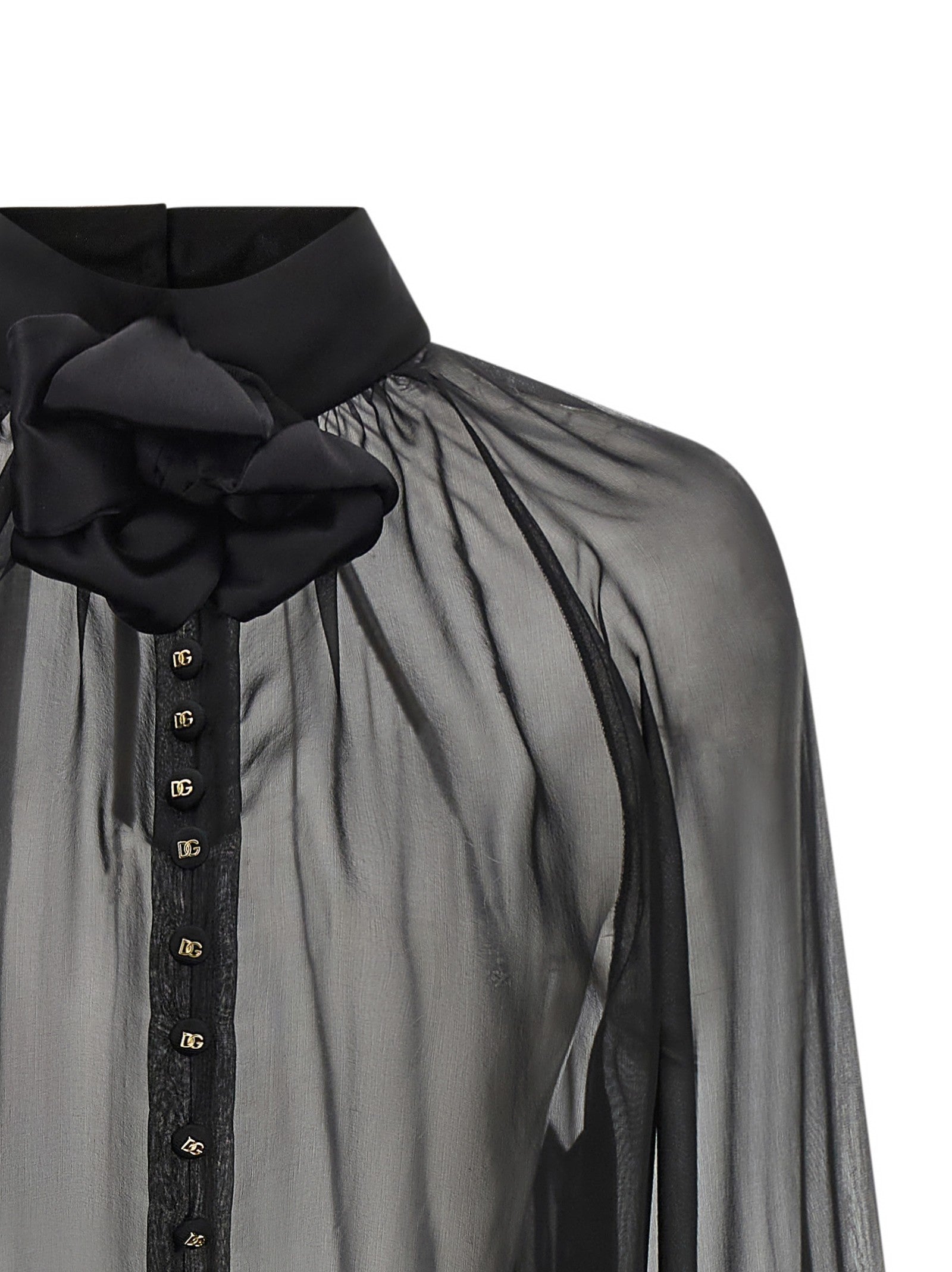 Chiffon blouse with flower 3